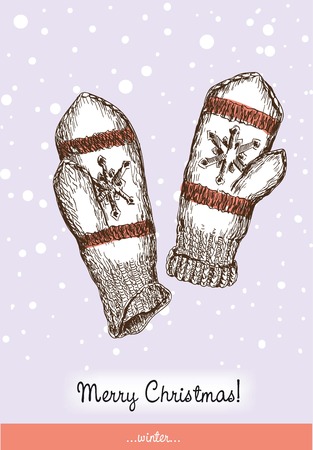 New Year\'s and Merry Christmas card handmadeのイラスト素材