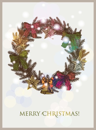 New Year\'s and Merry Christmas card handmadeのイラスト素材