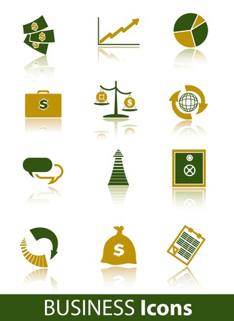 business vector colored icons on a white background