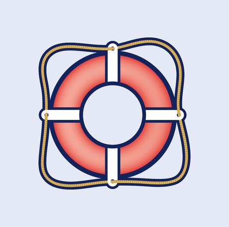 lifebuoy colored icon on blue backgroundのイラスト素材