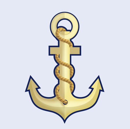 ship anchor colored icon on blue background