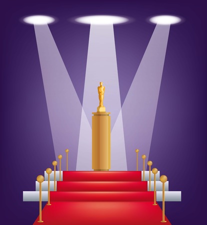 cinema award under the spotlight color vector illustrationのイラスト素材