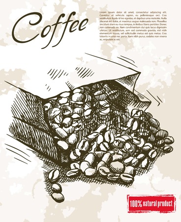 coffee beans. beautiful background made by handのイラスト素材