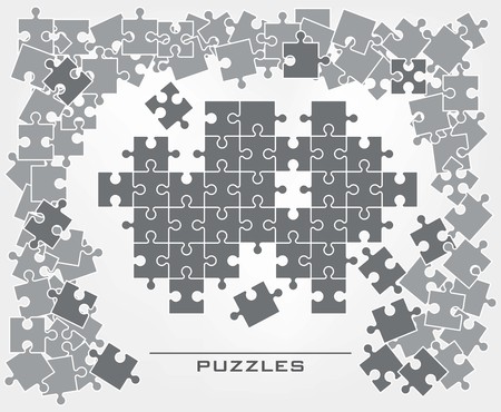 Background of the plurality of puzzle elementsのイラスト素材
