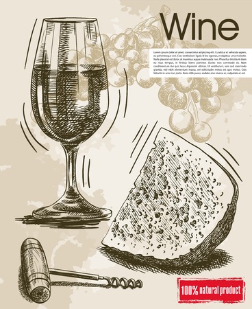 tasting of vintage wines. beautiful background made by handのイラスト素材