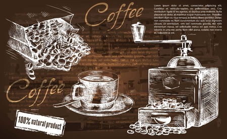 cup of coffee. beautiful background made by handのイラスト素材