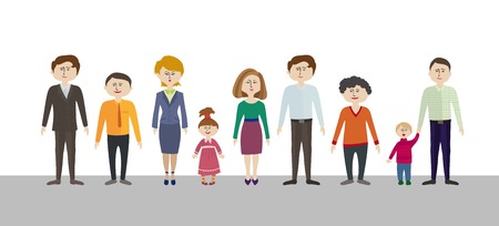 colorful people icons on a white backgroundのイラスト素材