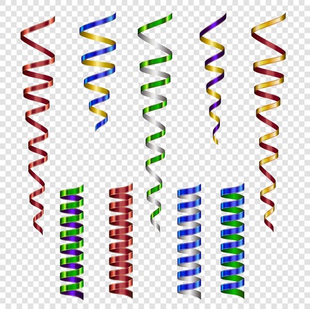 Colorful shiny streamer. Carnival party serpentine decorationのイラスト素材