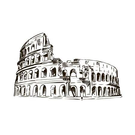 sketch of Coliseum on a white backgroundのイラスト素材