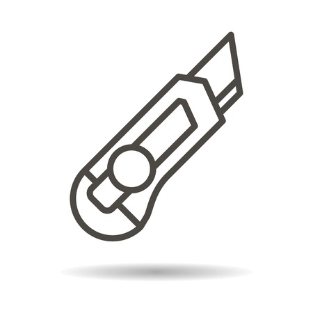 stationery knife flat icon on a white backgroundのイラスト素材