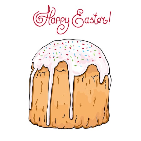 Easter cake. greeting cardのイラスト素材