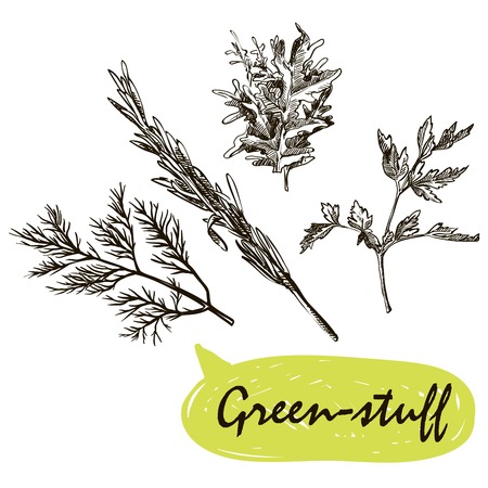 green-stuff sketches. harvestingのイラスト素材