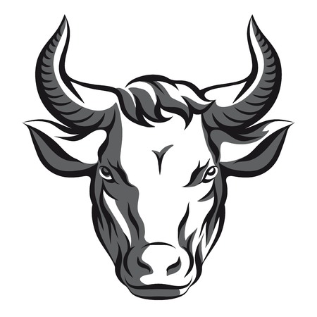 Bull head. Vector emblemのイラスト素材