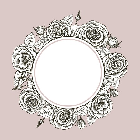 Wreath of rosesのイラスト素材
