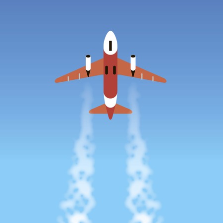 silhouette of airplane. view from belowのイラスト素材