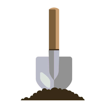 garden bayonet shovel flat illustration. hand toolのイラスト素材