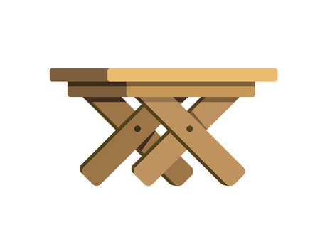 Wooden table on whiteのイラスト素材