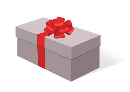 cardboard box with a lid. gift wrapping for gifts. color vector illustrationのイラスト素材