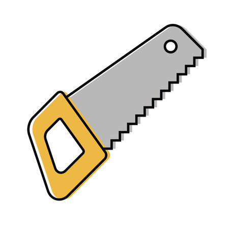 hand saw. hand locksmith tools. vector icon in flat styleのイラスト素材