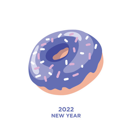 Donut illustration in a simple cartoon style.のイラスト素材