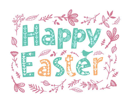Happy Easter. Template for projects and publicationsのイラスト素材