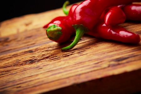 some chili peppers on a plateの写真素材