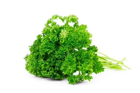 parsley isolated on whiteの写真素材