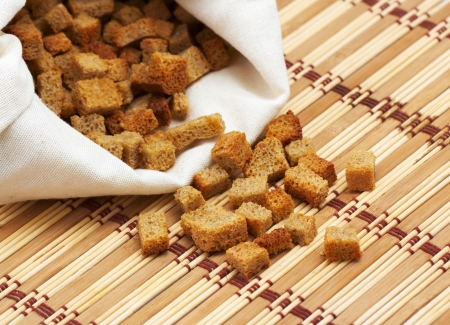 Toasts have dropped out of a bagの写真素材