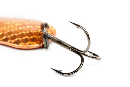 spoon lure isolated on whiteの写真素材