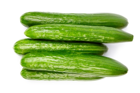 Cucumber isolated on whiteの写真素材