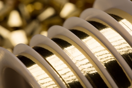 Gold christmas decoration close-up macro