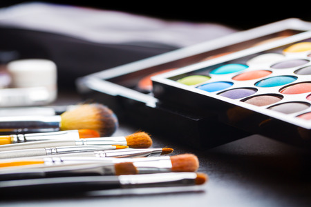 Eyeshadow makeup palette with brush