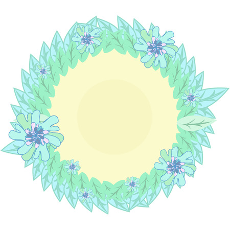 Mint flower crownのイラスト素材