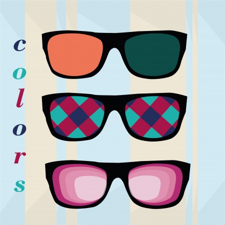three different glasses with different textures and colorsのイラスト素材