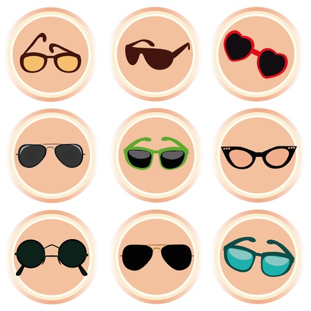 nine different icons of different glasses in a white backgroundのイラスト素材