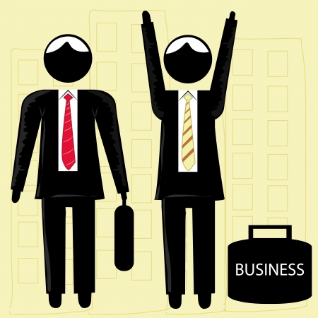 two business men with yellow and red tiesのイラスト素材