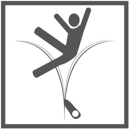 a grey silhouette of a human body having fun with a zipのイラスト素材