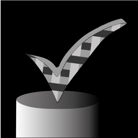 a simple grey textured check symbol in a black backgroundのイラスト素材