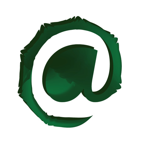 a green at sign in a white backgroundのイラスト素材
