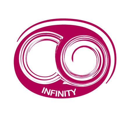 a pink infinity symbol with text in a white backgroundのイラスト素材