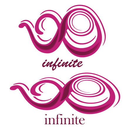 a pink purple infinity symbol with text in a white backgroundのイラスト素材