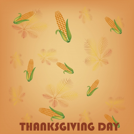 some yellow cobs falling in the orange background with textのイラスト素材
