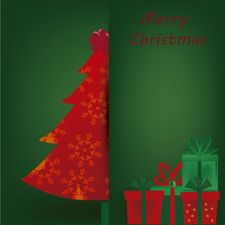 some colored presents for christmas with a tree with textureのイラスト素材