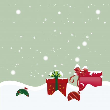 two colored balls with two boxes with ribbons in a white backgroundのイラスト素材