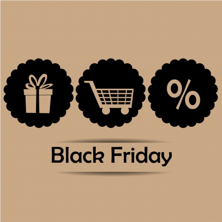 three brown silhouettes for black friday with textのイラスト素材