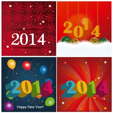 four different and colored backgrounds for this new yearのイラスト素材