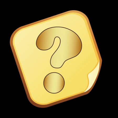 a yellow question mark with black borders in a yellow signalのイラスト素材