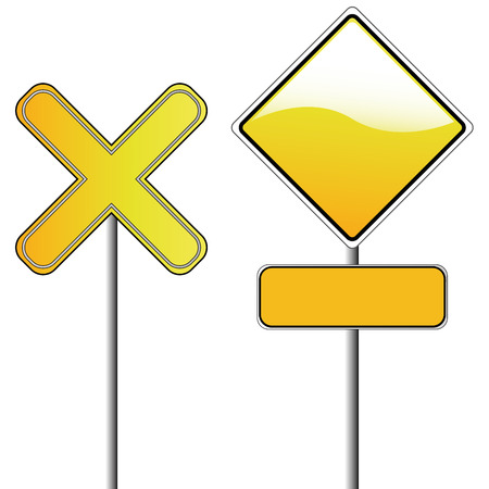 two different yellow signals ready to be editableのイラスト素材