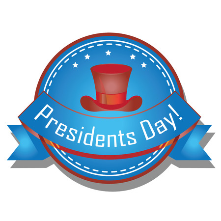 a blue and red round icon for presidents dayのイラスト素材