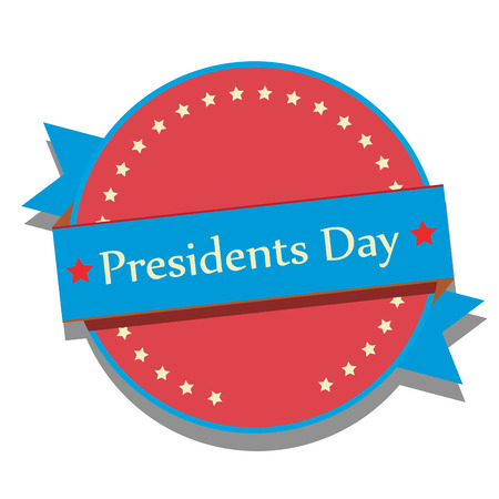 a red and blue round icon for presidents dayのイラスト素材